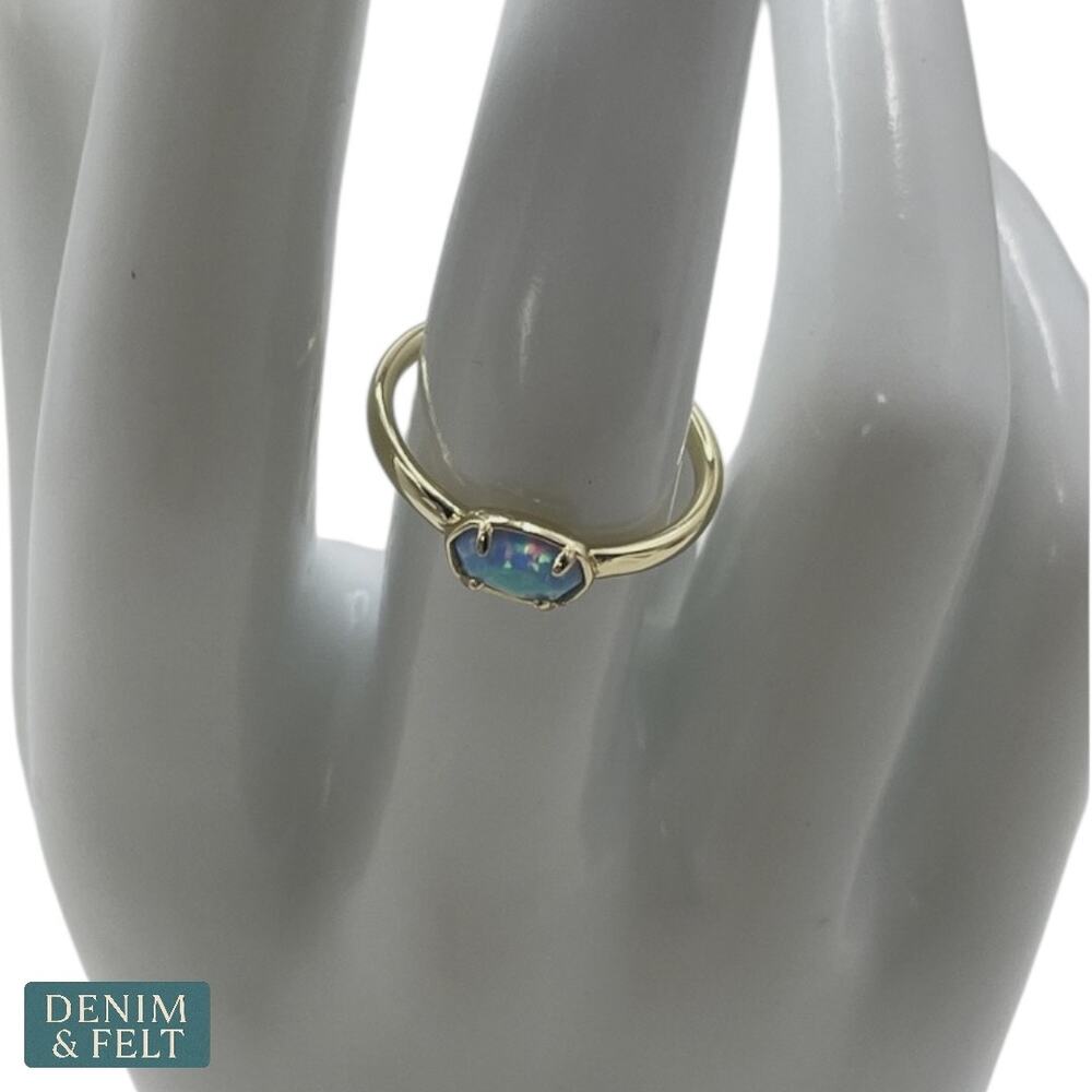 NEW Kendra Scott‎ Emilie Gold Mother of Pearl Band Ring Size 7 Minimal Luxe